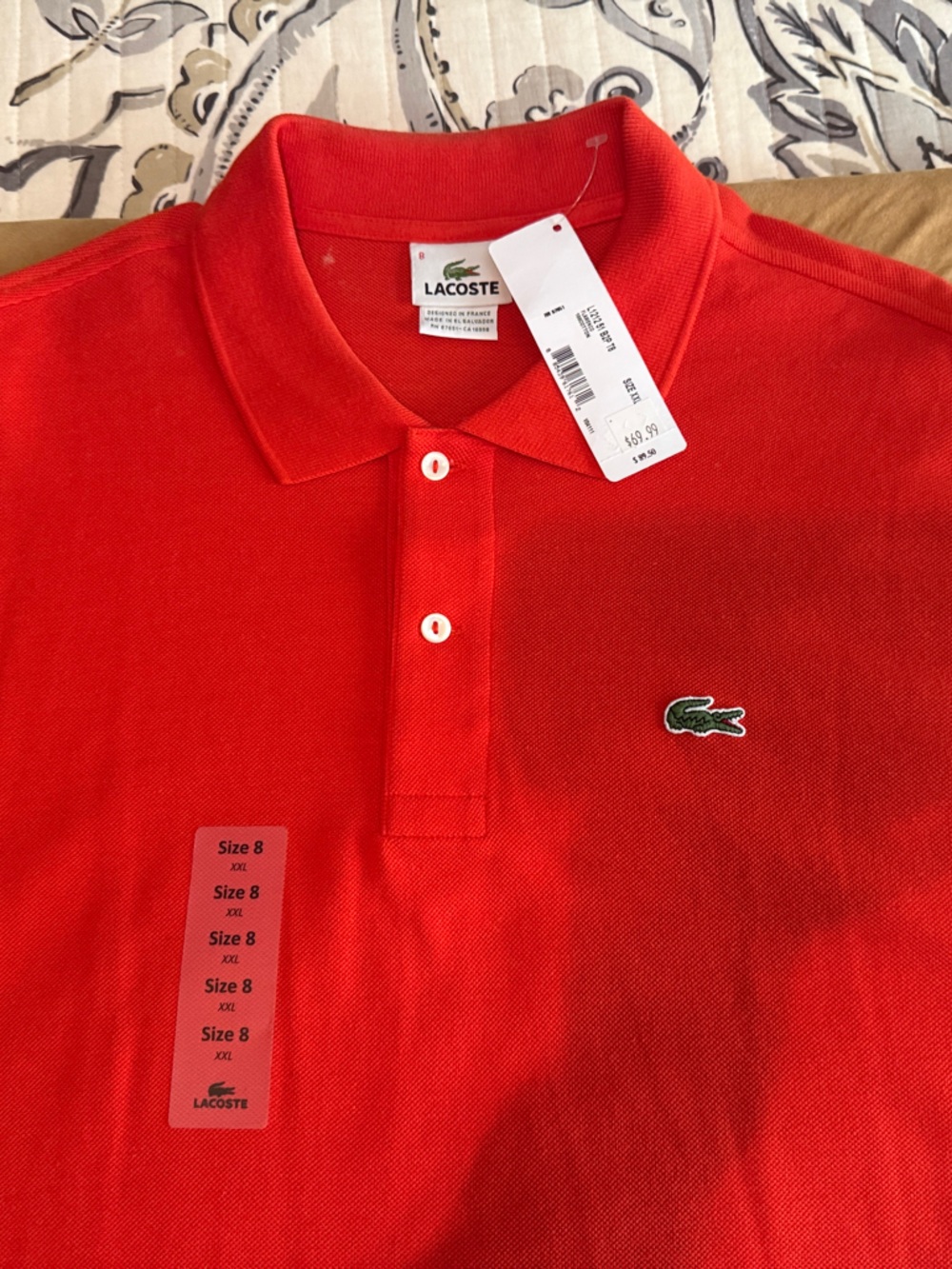 Lacoste Men’s deep Orange Classic Pique Polo